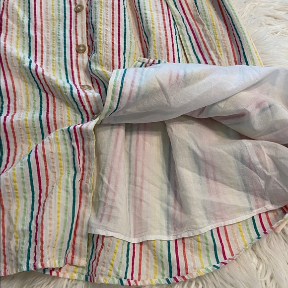 LOFT Colorful Striped Midi Summer Dress bottoms down size 8P brand new - Picture 7 of 12